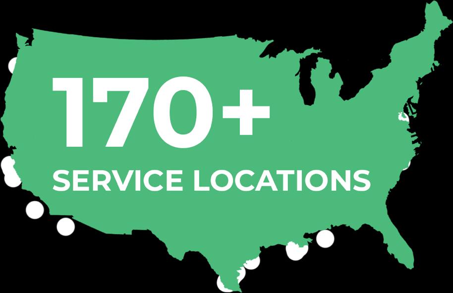 170+ Service  Locations