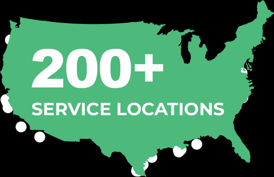 200+ Service  Locations