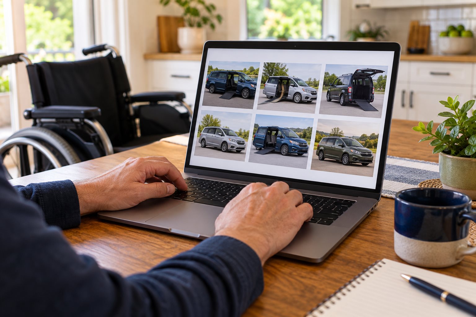 Browsing wheelchair accessible vans online